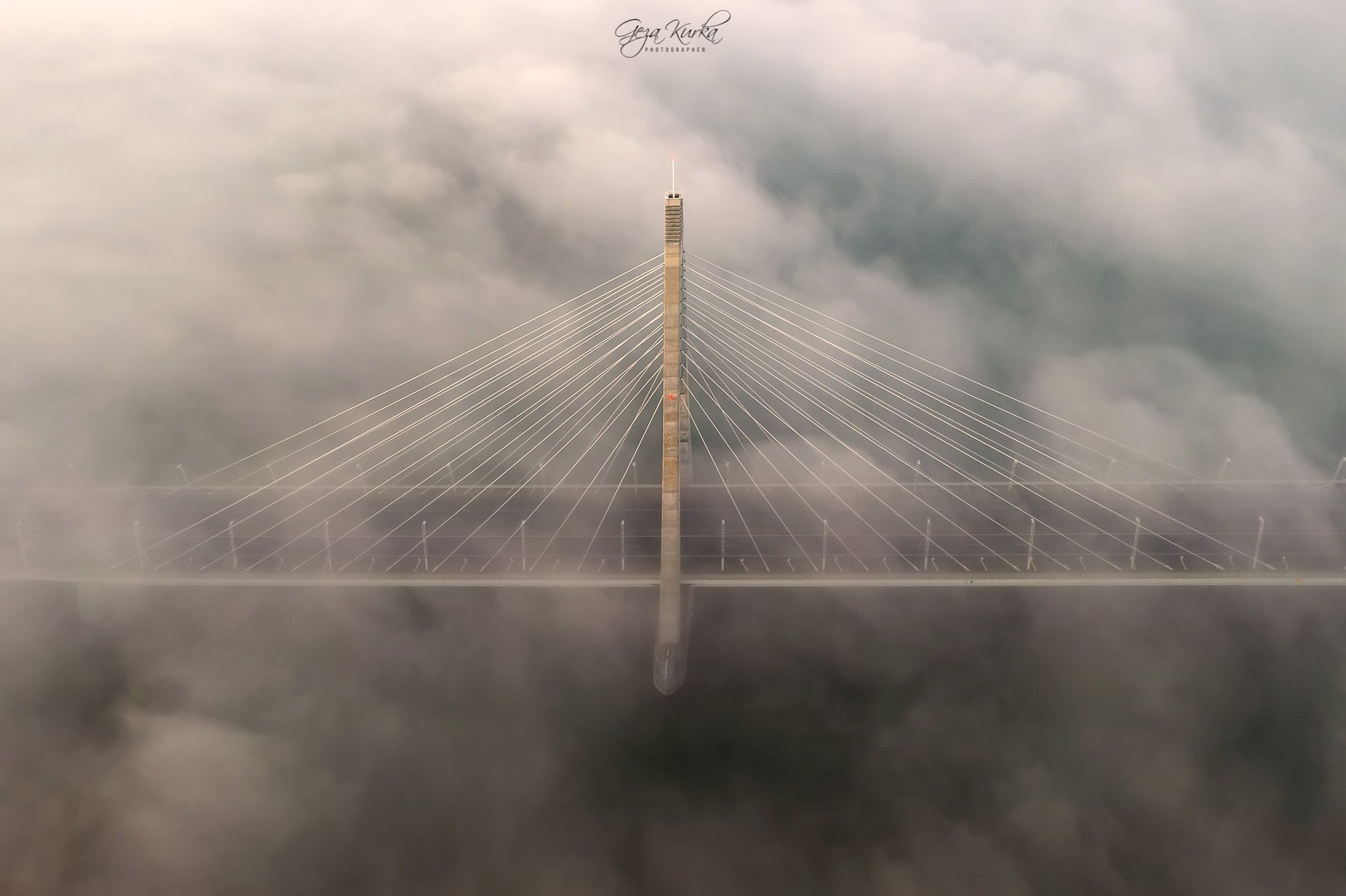 Megyeri Bridge in border of Budapest, Hungary