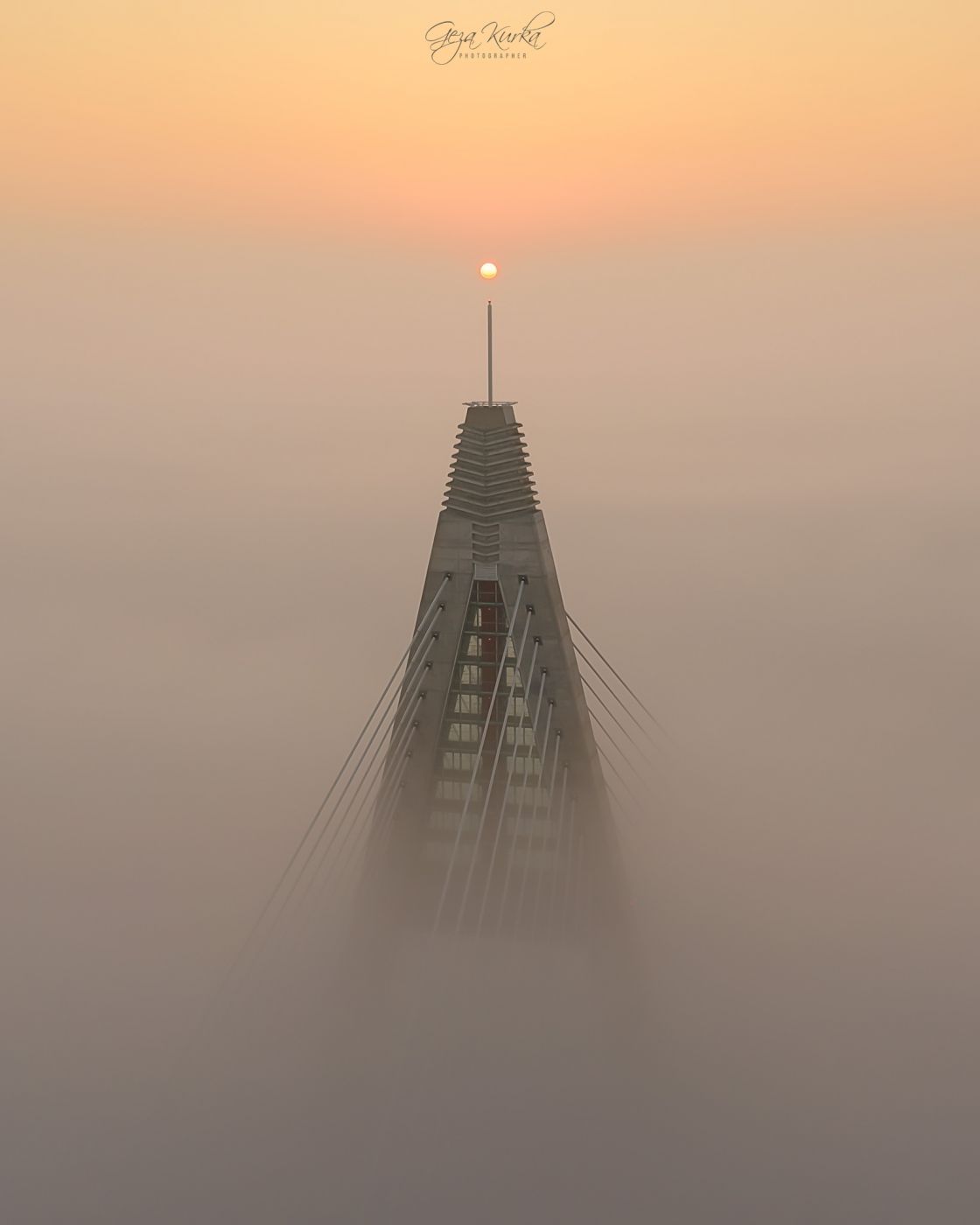Megyeri Bridge in border of Budapest, Hungary