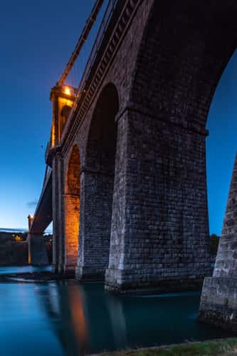 Menai Bridge blue hour, Bangor, Wales