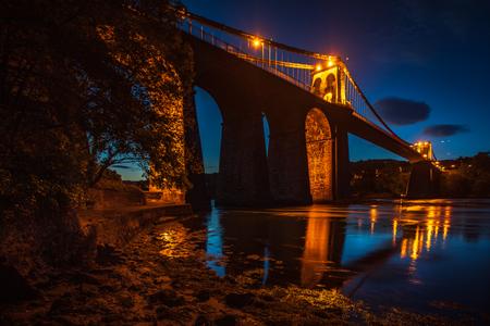 Menai Bridge blue hour, Bangor, Wales