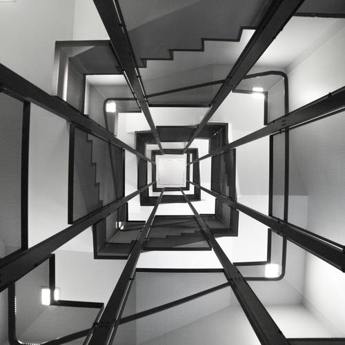 Modern staircase in the Bechtler museum of Modern Art