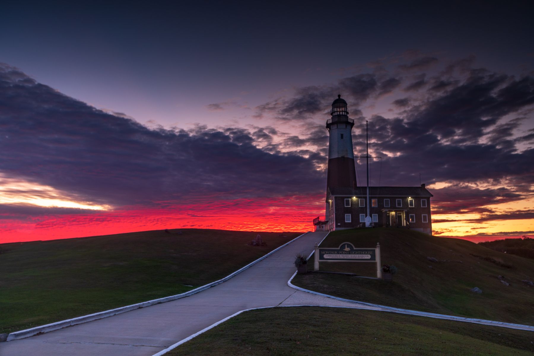 Montauk Lighthouse Musuem Lighthouse sunrise Long Island, USA