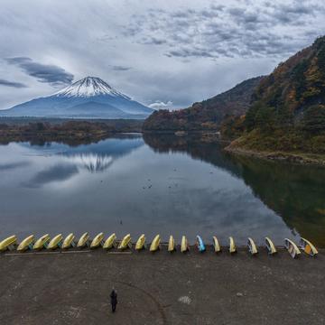 Mt Fuji from Lake Shoji, Japan