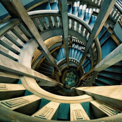 Staircase inside New Town Hall, Hanover, Germany