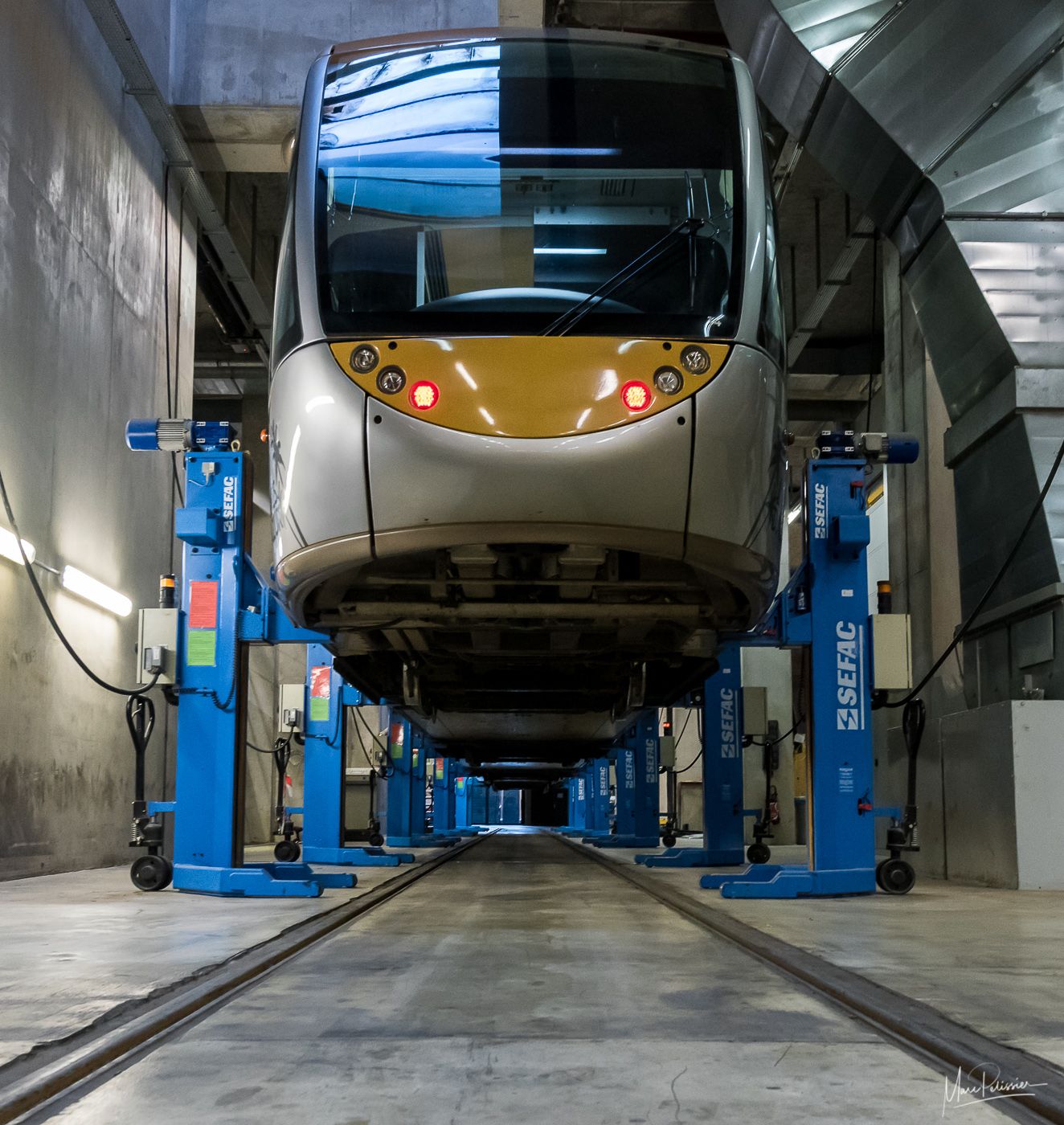 Nice tramway shop, France