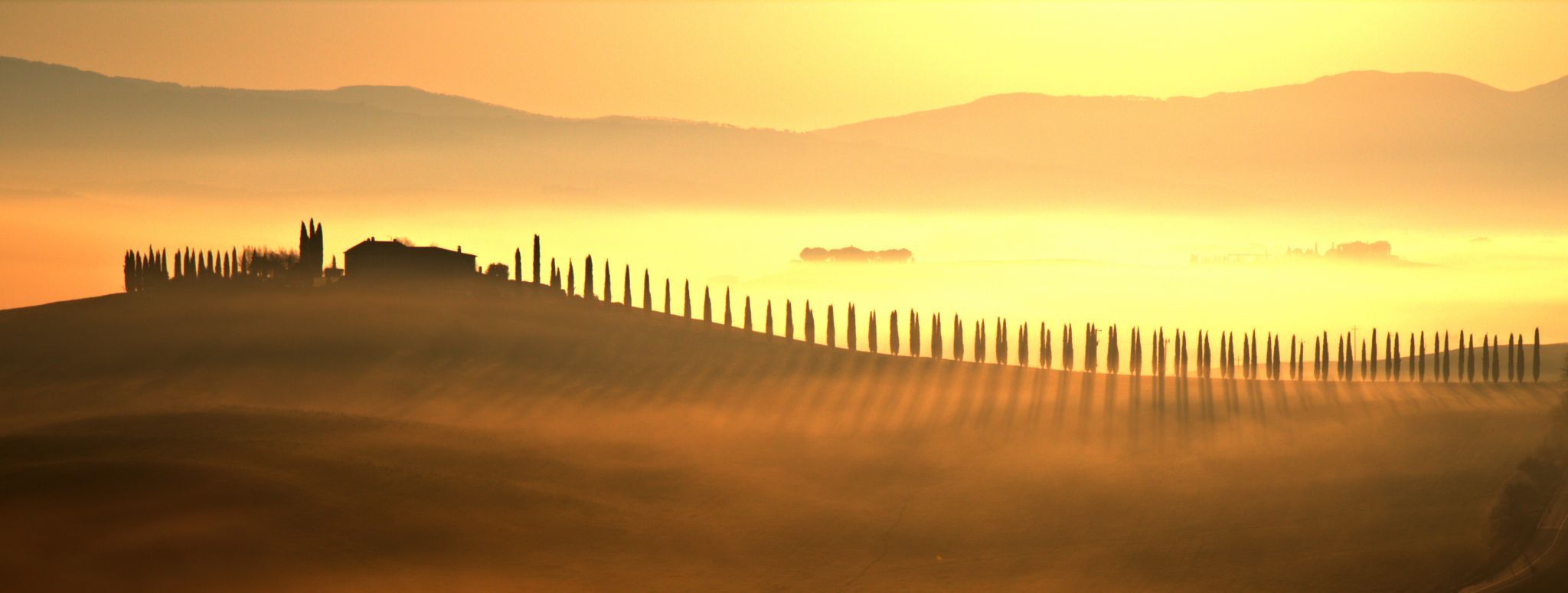 View of Poggio Covilii, Villa of the Val d'Orcia, Italy