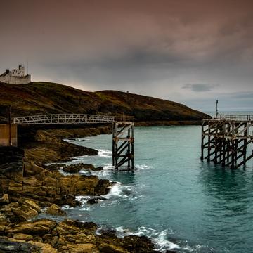 Point Lynas Lighthouse with wharf Wales, United Kingdom