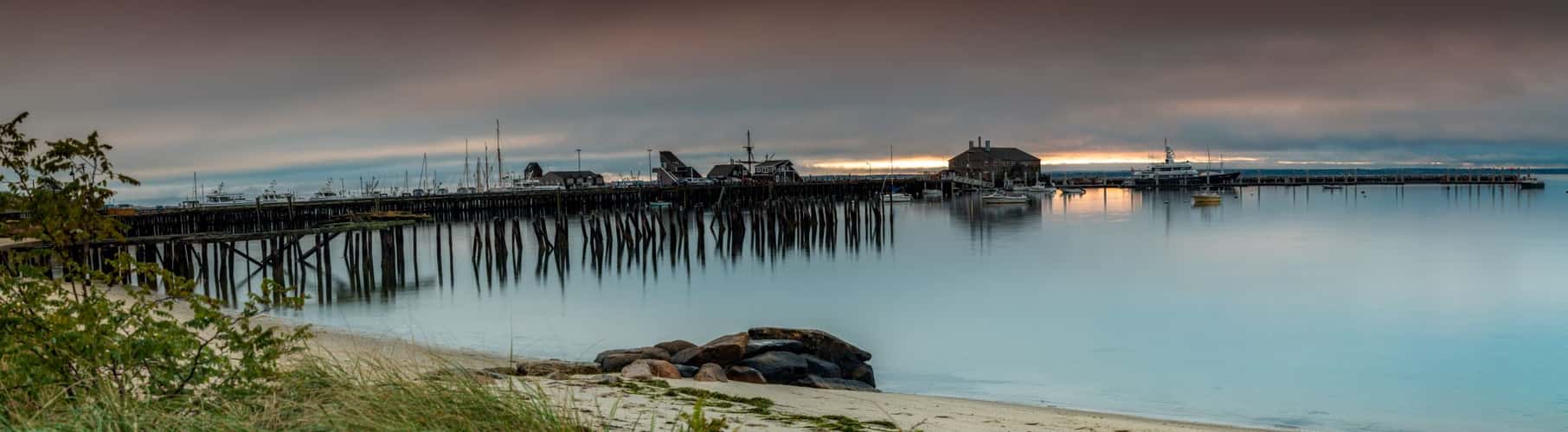 Provincetown Marina sunrise Pano Cape Cod