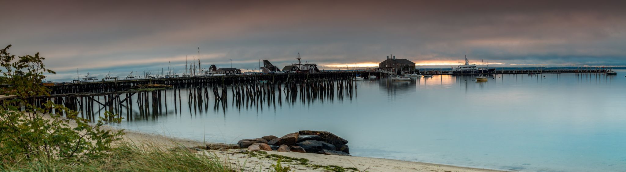Provincetown Marina sunrise Pano Cape Cod, USA