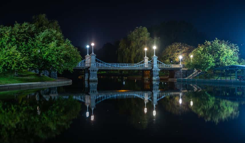 Reflections Boston Public Garden Blue hour