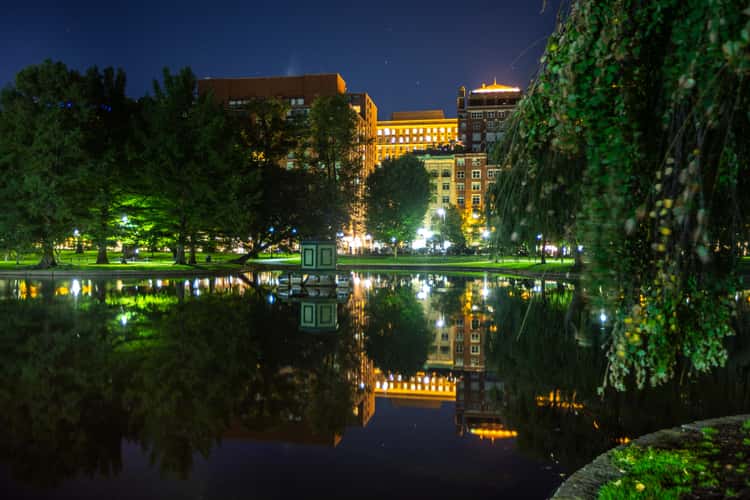 Reflections Boston Public Garden Blue hour