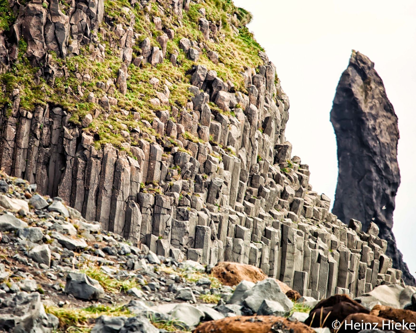 Reynisdrangar, the black basalt sea stacks near Vik, Iceland