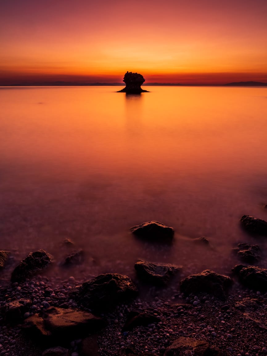 Rock formations at Limenia Beach, Kefalonia, Greece