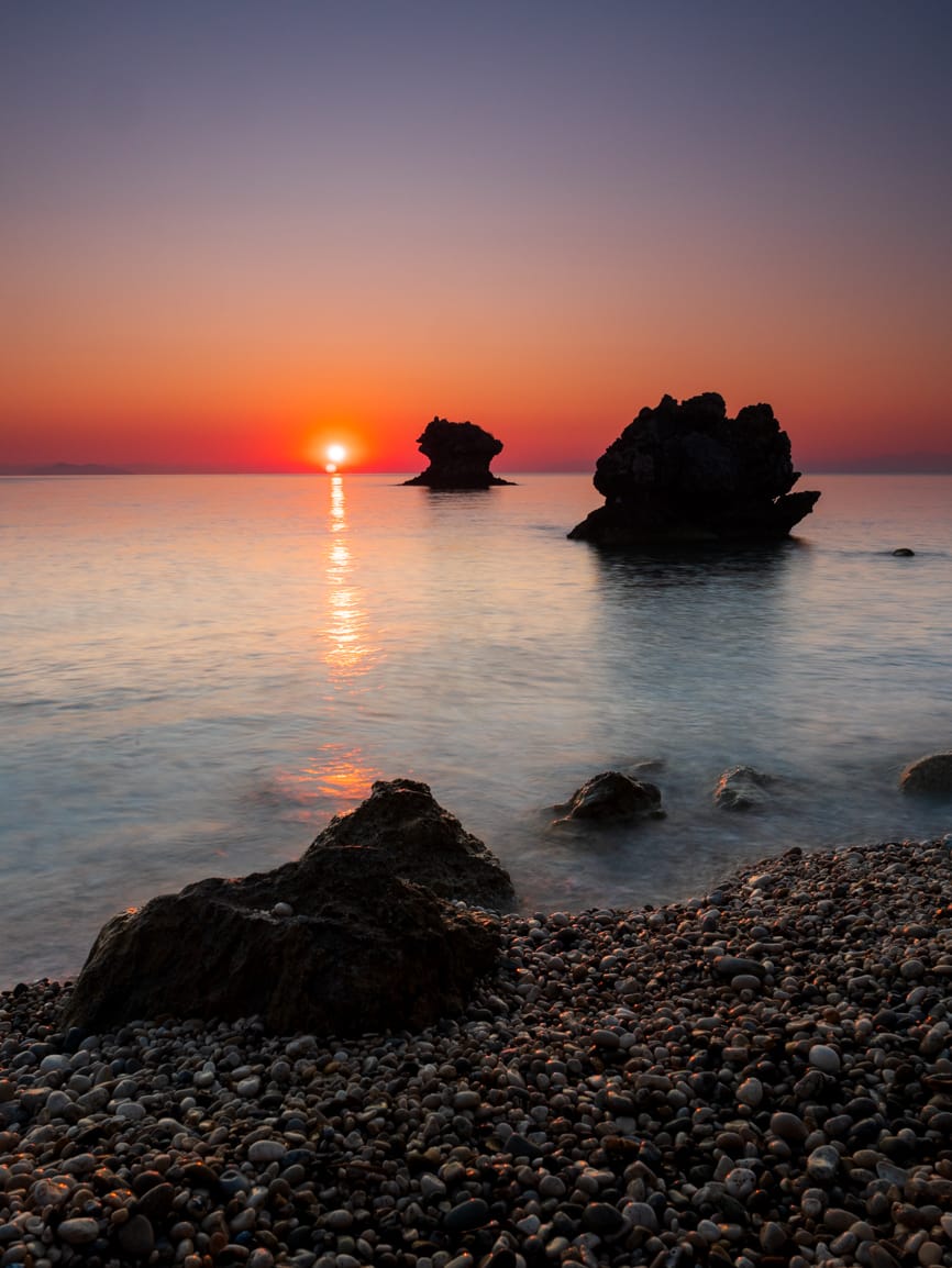 Rock formations at Limenia Beach, Kefalonia, Greece