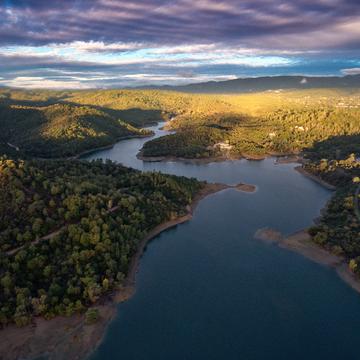 Saint Cassien lake aerial, France