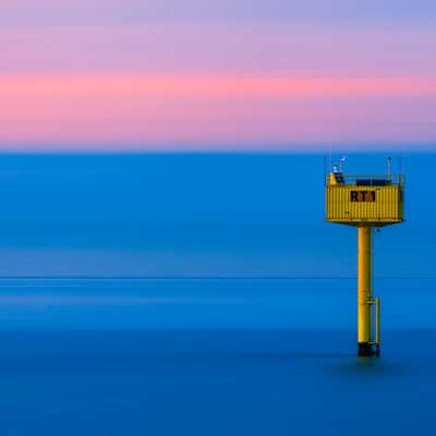 Beacon near the harbour of Ostend, Belgium