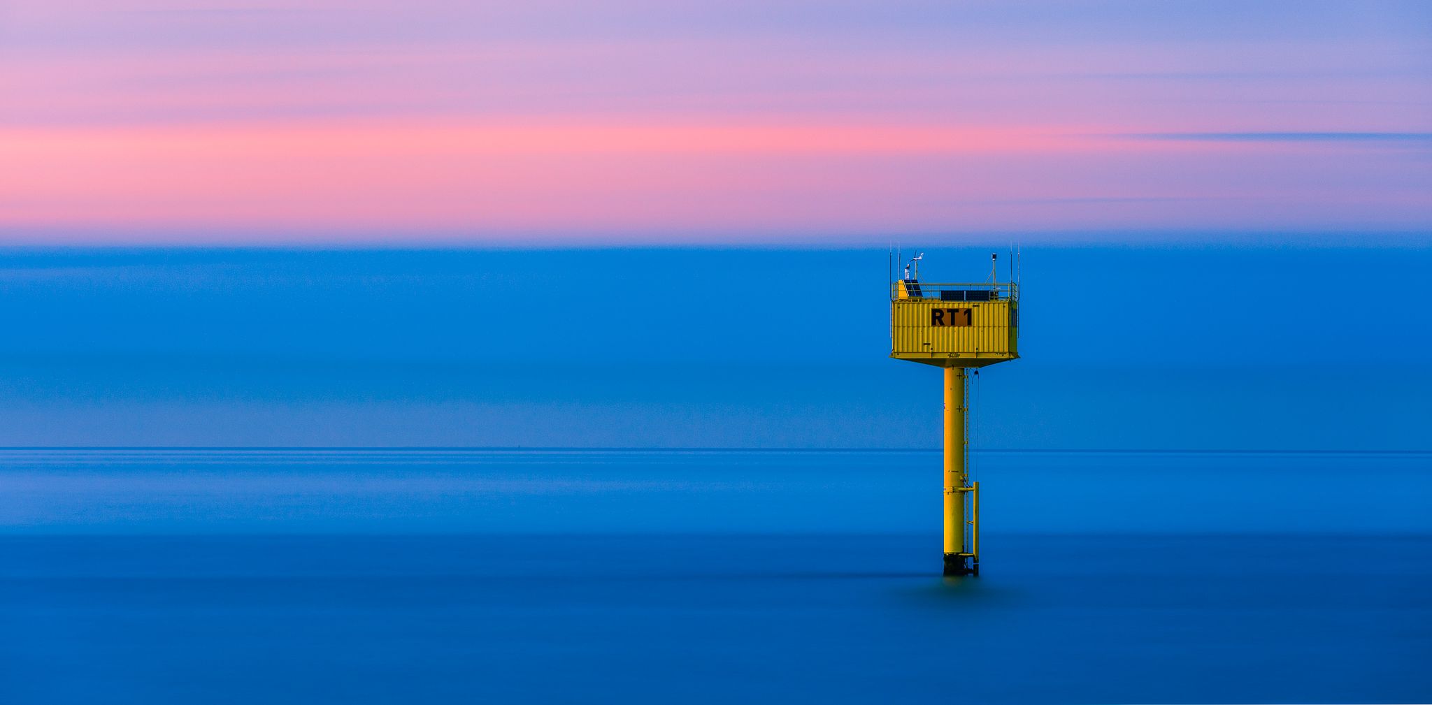 Beacon near the harbour of Ostend, Belgium