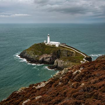 South Stack Lighthouse from Elin's Tower, Wales, United Kingdom