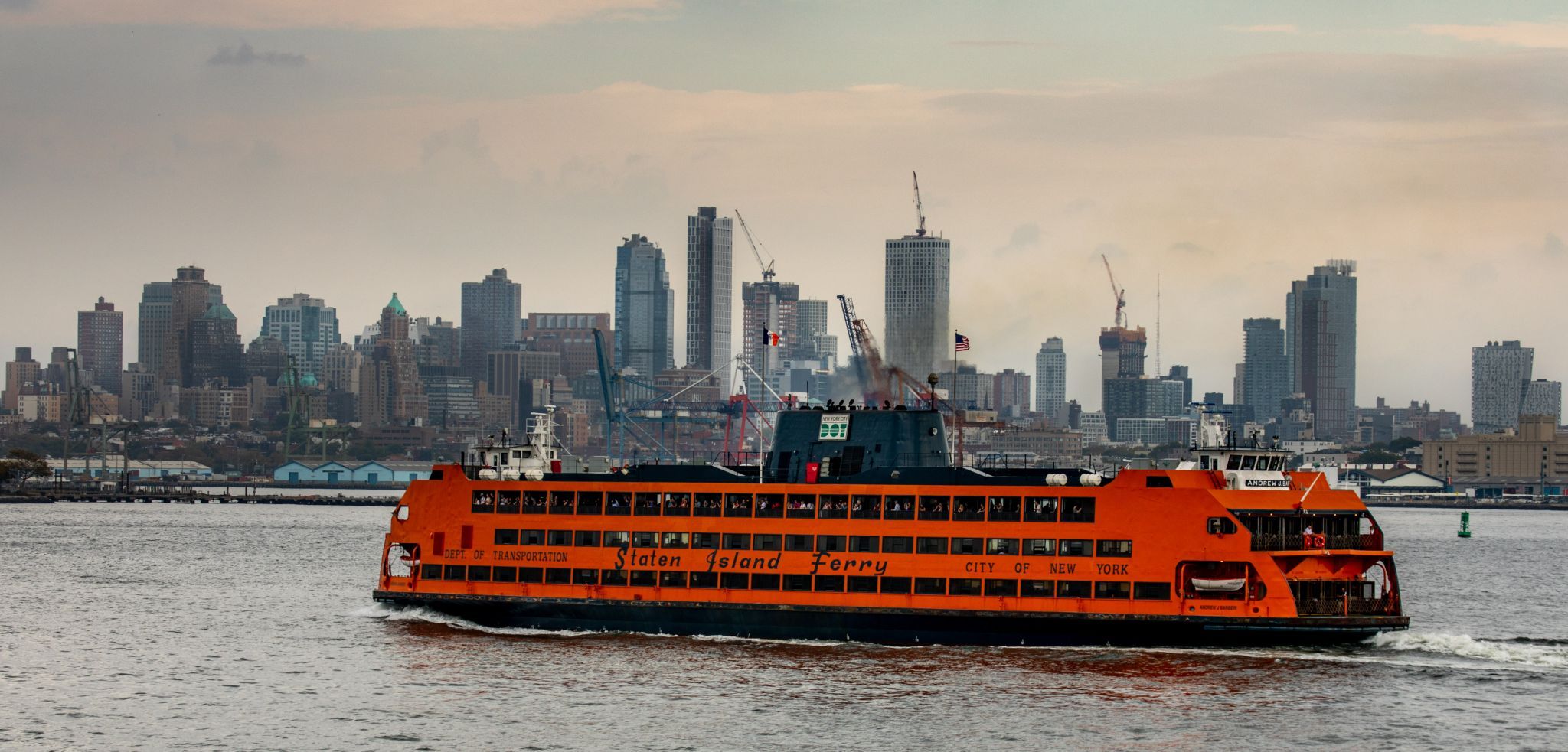 Staten Island Ferry from Lower Manhattan  New York, USA