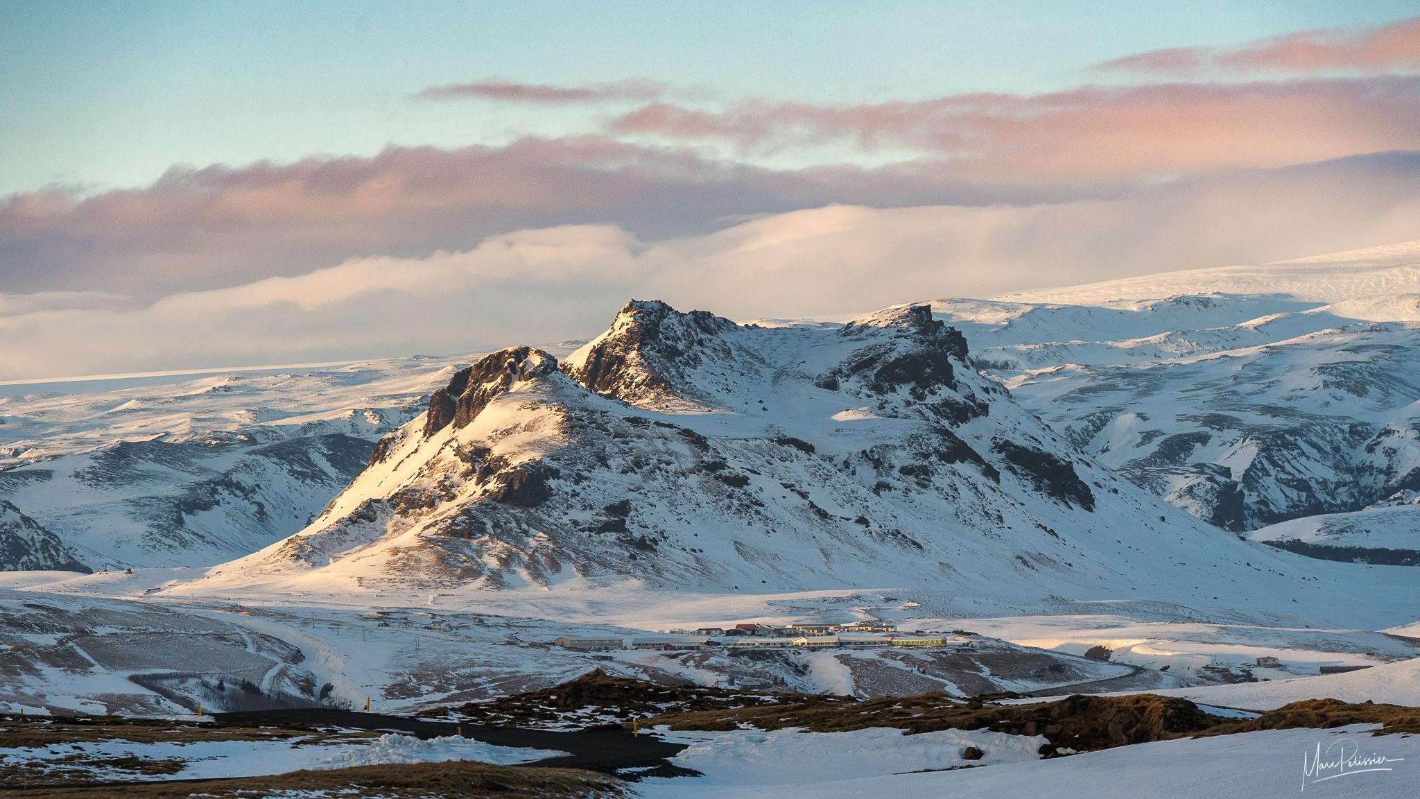 Sunset looking at Dyrhólaey, Iceland