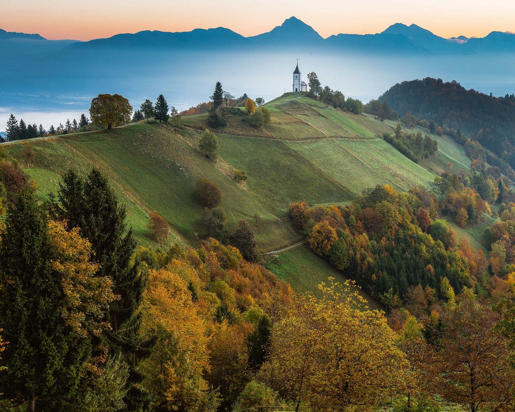 The Church of St. Primoz, Jamnik, Slovenia