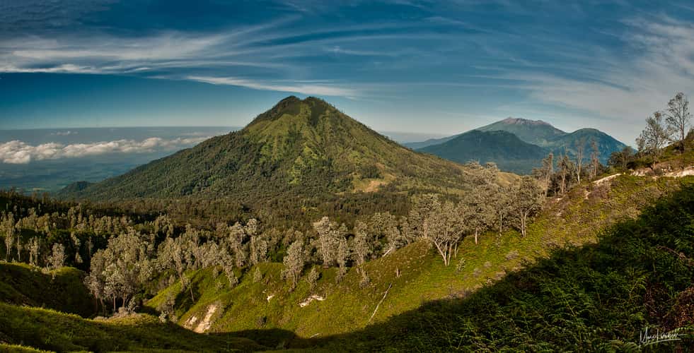 The Kawah Ijen acid lake volcano