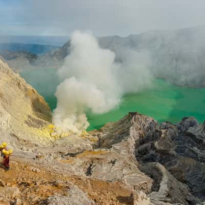 The Kawah Ijen acid lake volcano, Indonesia