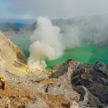 The Kawah Ijen acid lake volcano, Indonesia