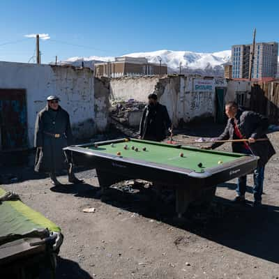 The open air billiard of Olgii, Mongolia