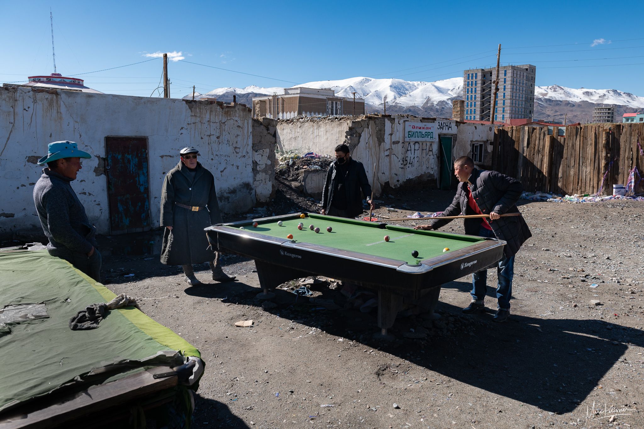 The open air billiard of Olgii, Mongolia