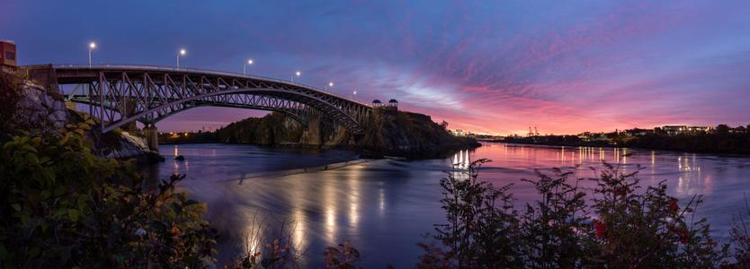 The Reversing Falls Bridge sunrise, Saint John, NB
