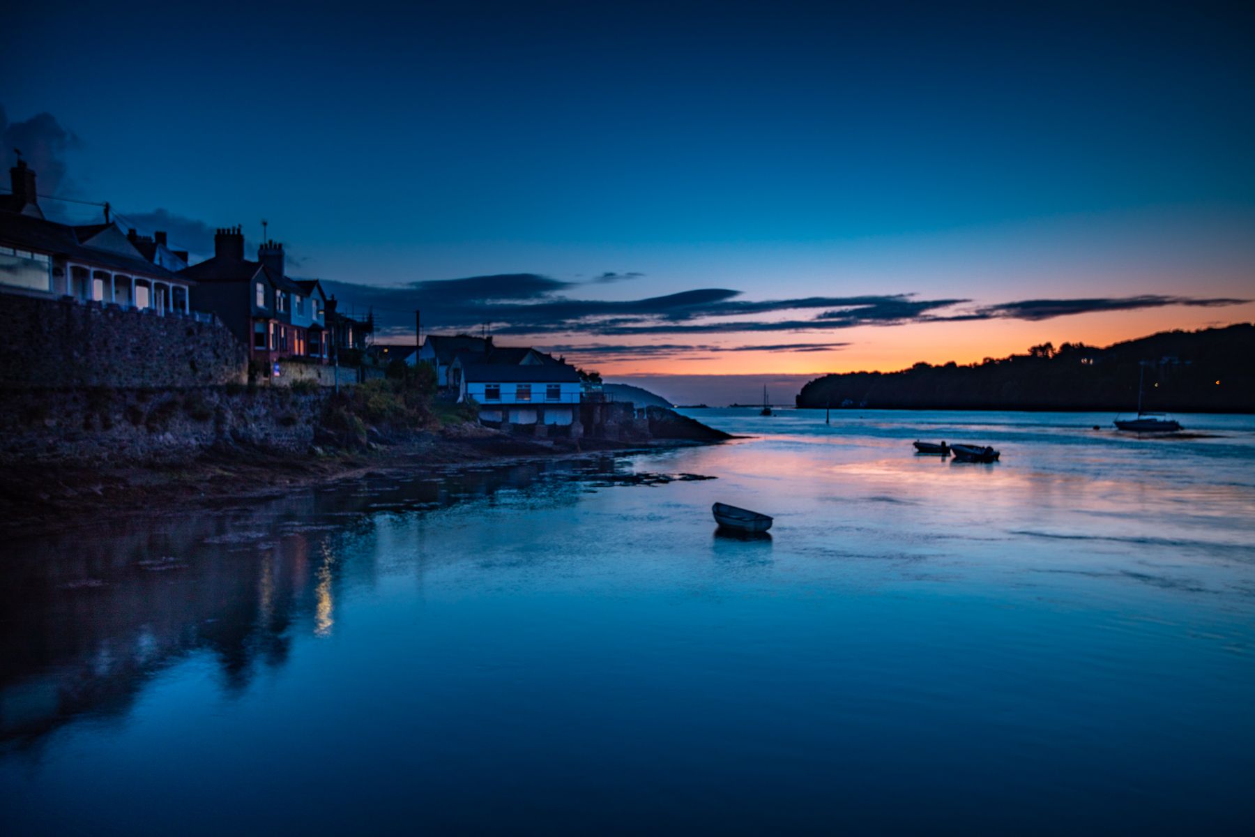 The Swellies River Sunrise Menai Bridge, Bangor, Wales, United Kingdom