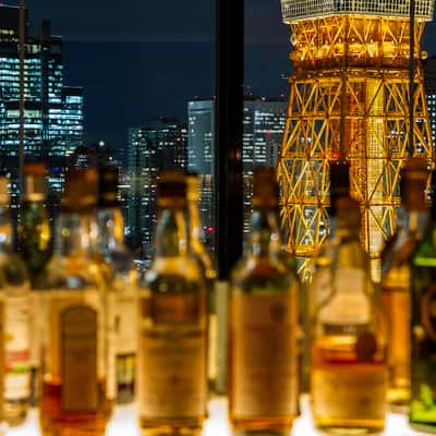 Tokyo Tower from a high rise hotel, Japan