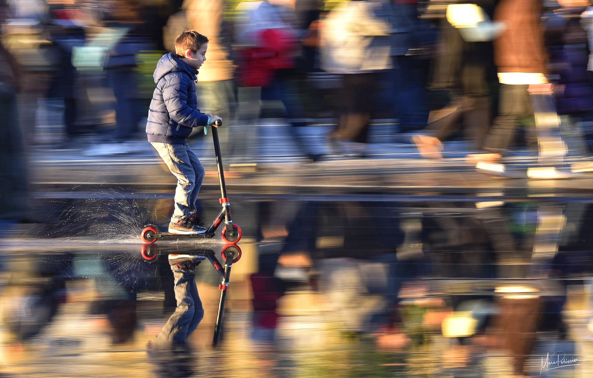 Water surface of Paillon promenade, France