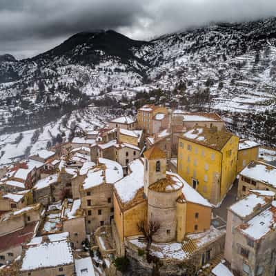 Winter coat on Coursegoules Aerial, France