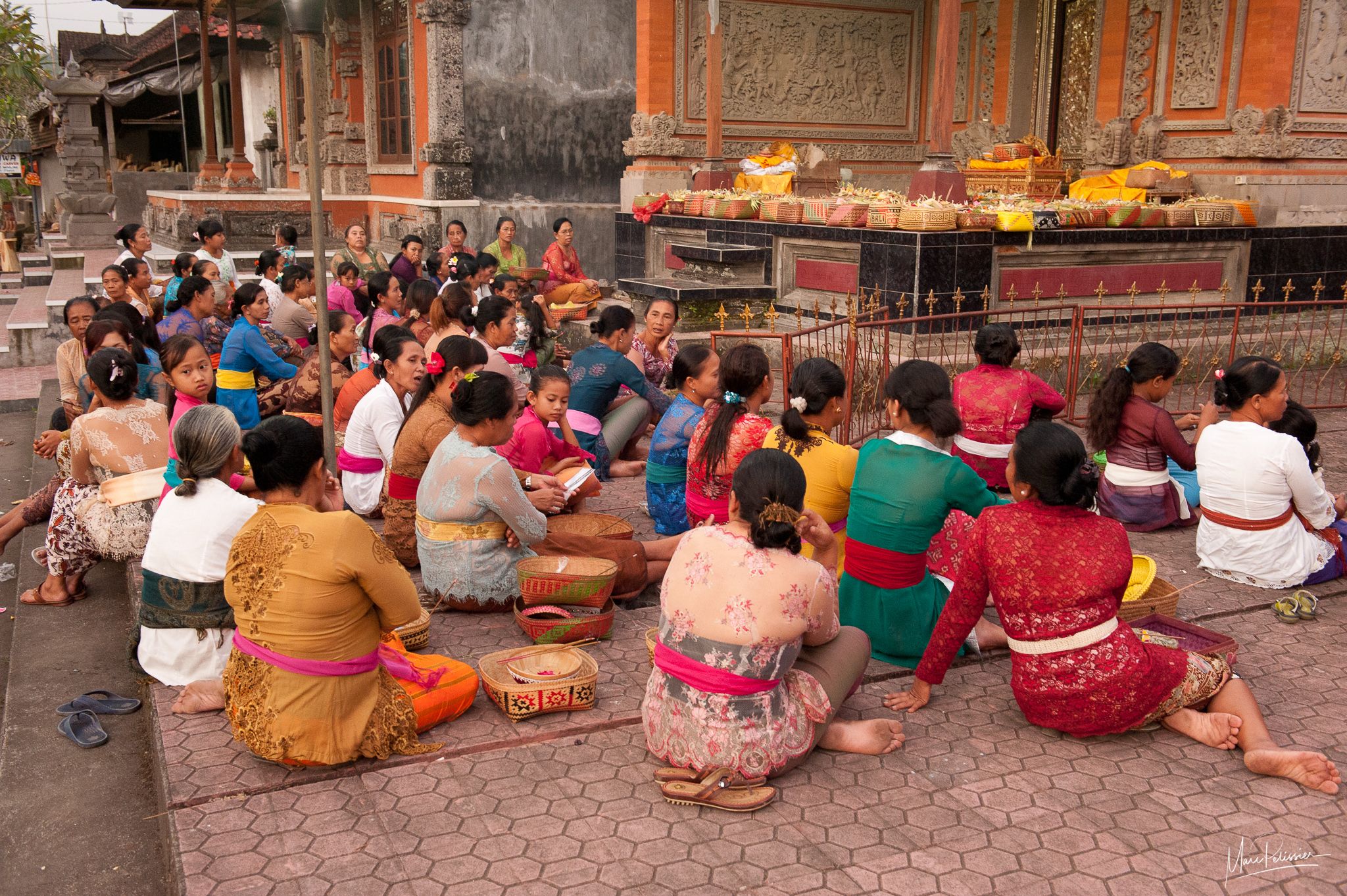 Woman evening offering gathering, Indonesia