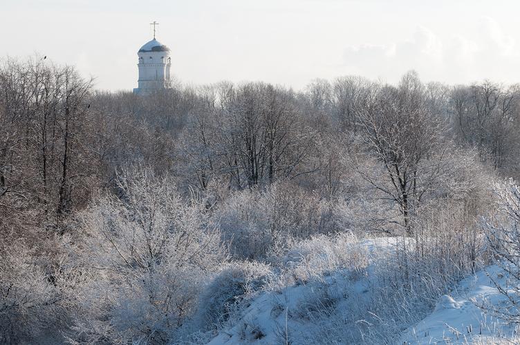 A winter view to a church