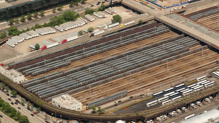 Aerial view of metro storage