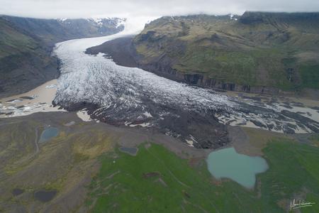 Aerial view of the Svínafellsjökull Glacier
