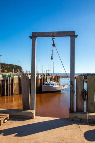 Alma Fishing boats low tide New Brunswick