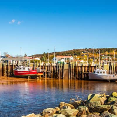 Alma Fishing boats low tide New Brunswick, Canada