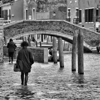 Aqua alta in Dorsoduro, Italy