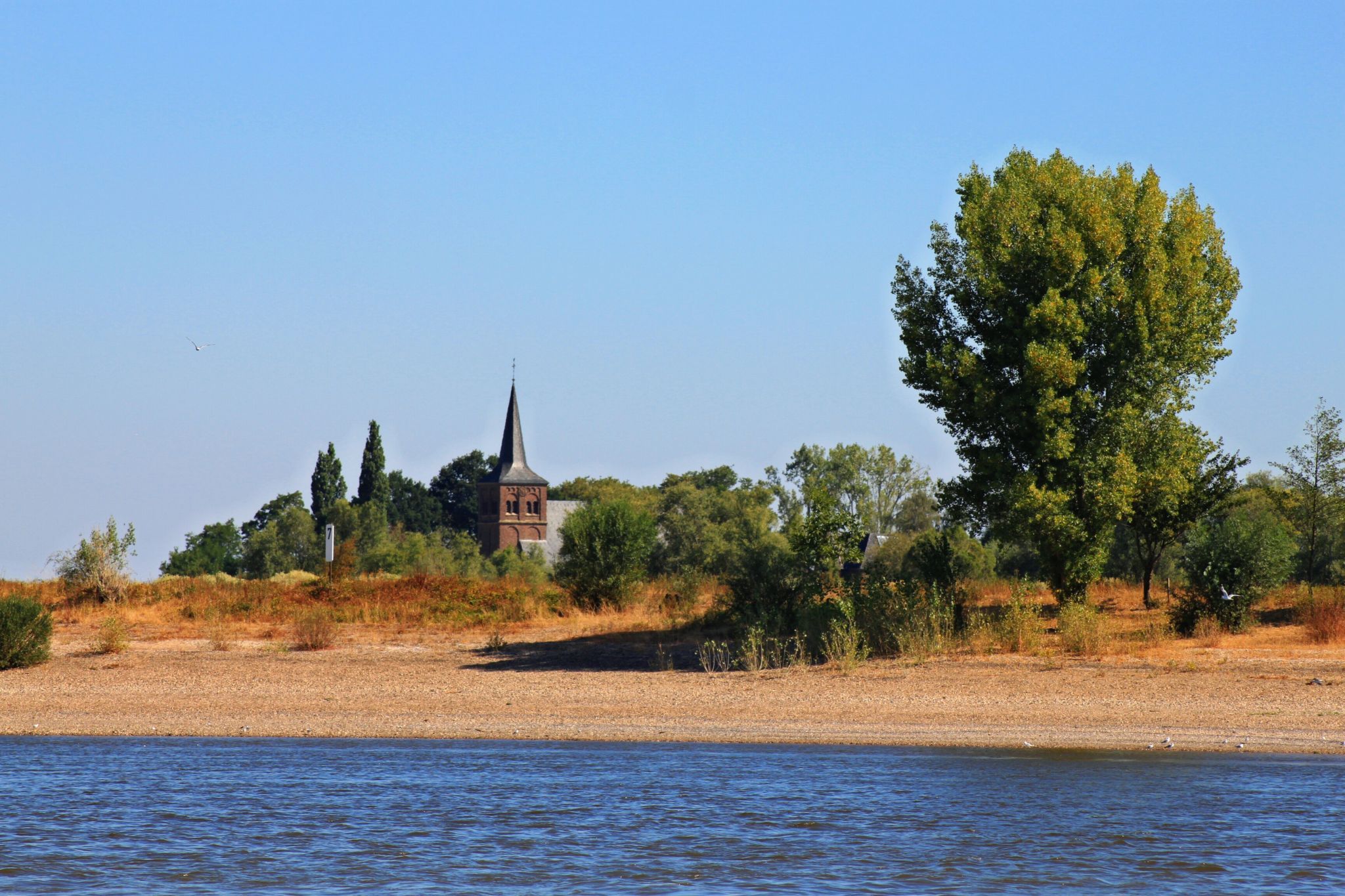 View across the Rhine to Bislich, Germany