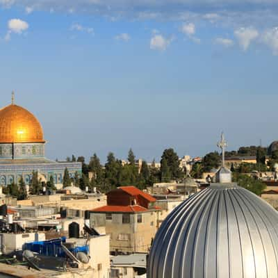 Blick vom österreichischen Hospiz auf den Felsendom, Israel