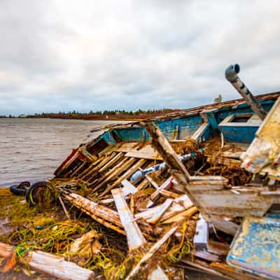 Broken Boat, Blue Rocks, Lunenburg, Nova Scotia, Canada