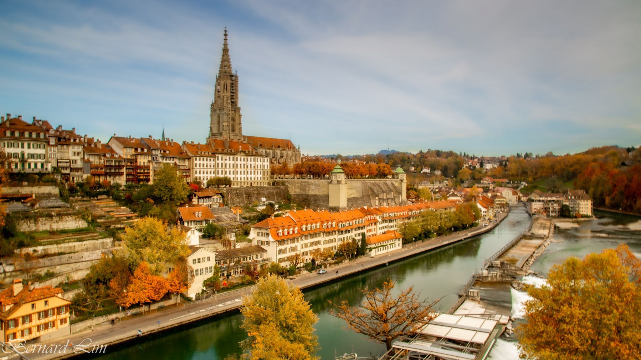 The Cathedral of Bern from Kirchenfeld Bridge, Switzerland