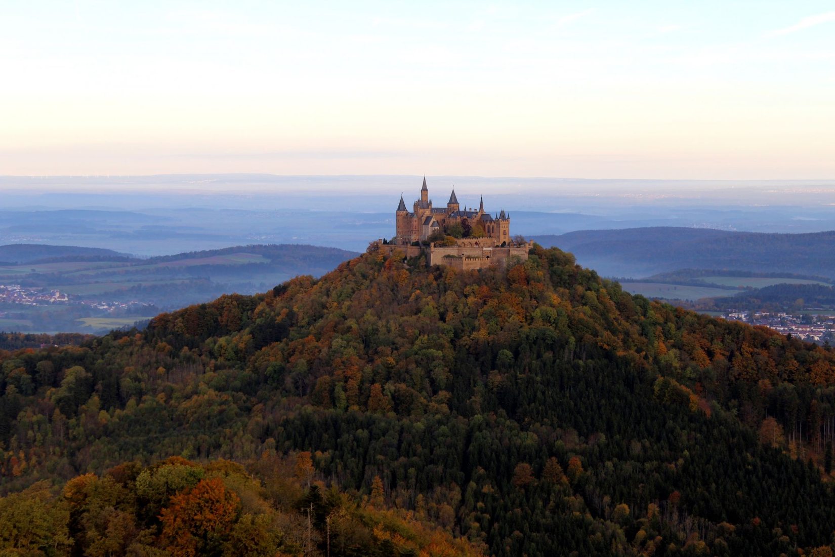 The view on Hohenzollern Castle from Zellerhorn Gipfel, Germany