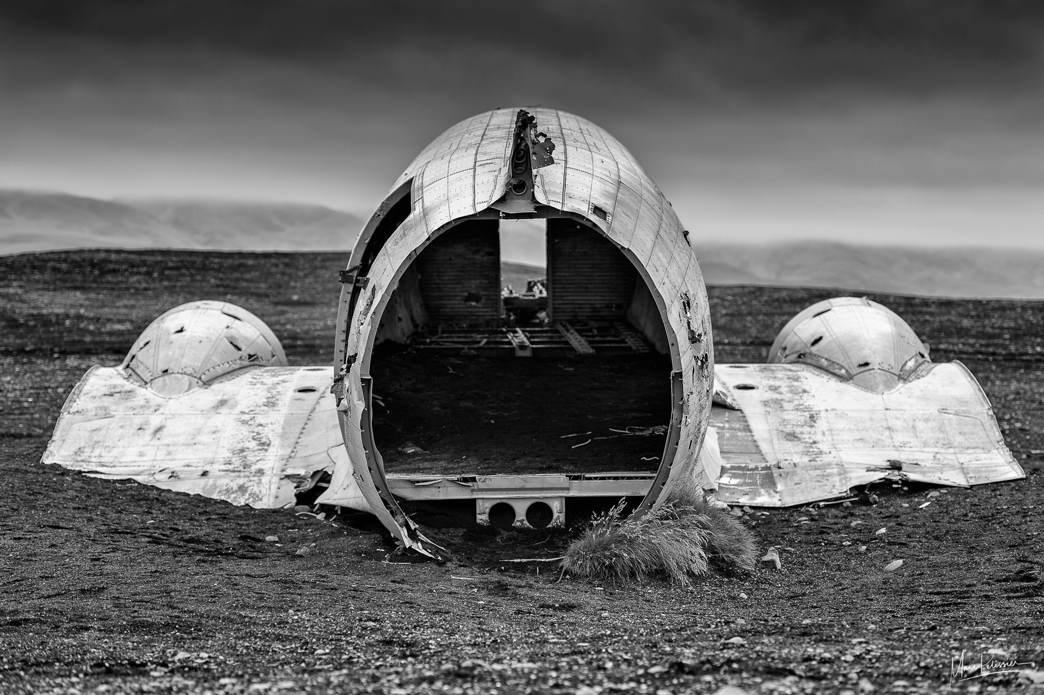 DC-3 Wreck site from inside, Sólheimasandur, Iceland