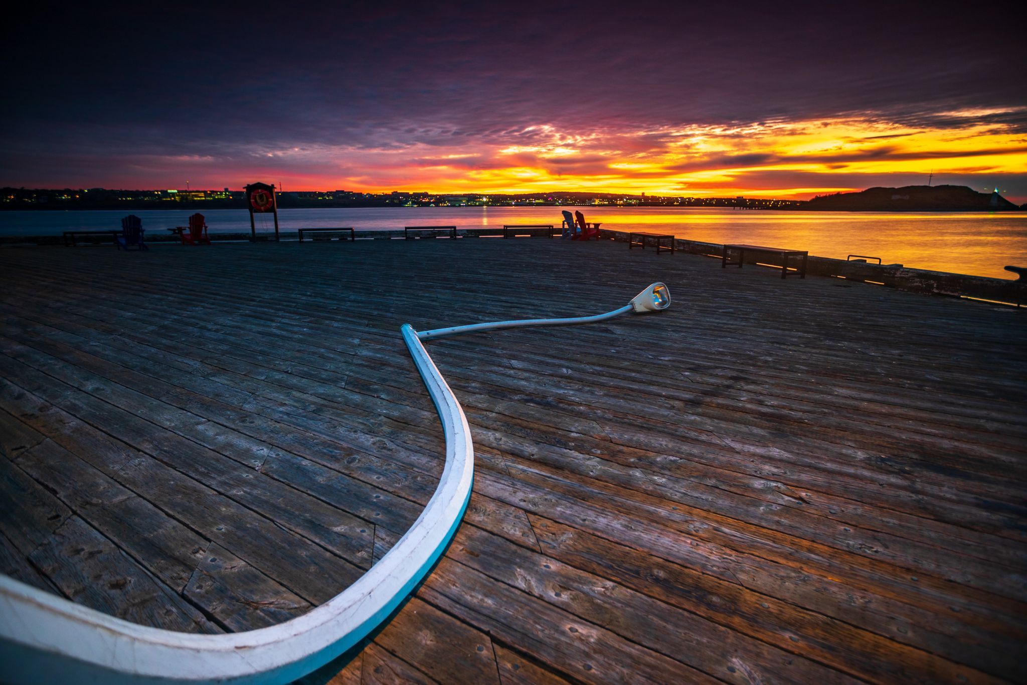 Drunken Lampposts Wharf area Halifax Nova Scotia, Canada