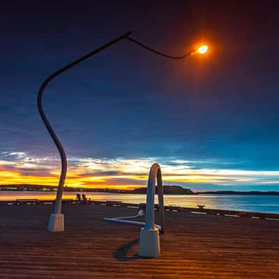 Drunken Lampposts Wharf area Halifax Nova Scotia, Canada